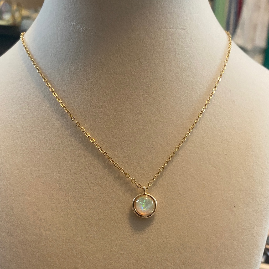 Gold Opal Necklace